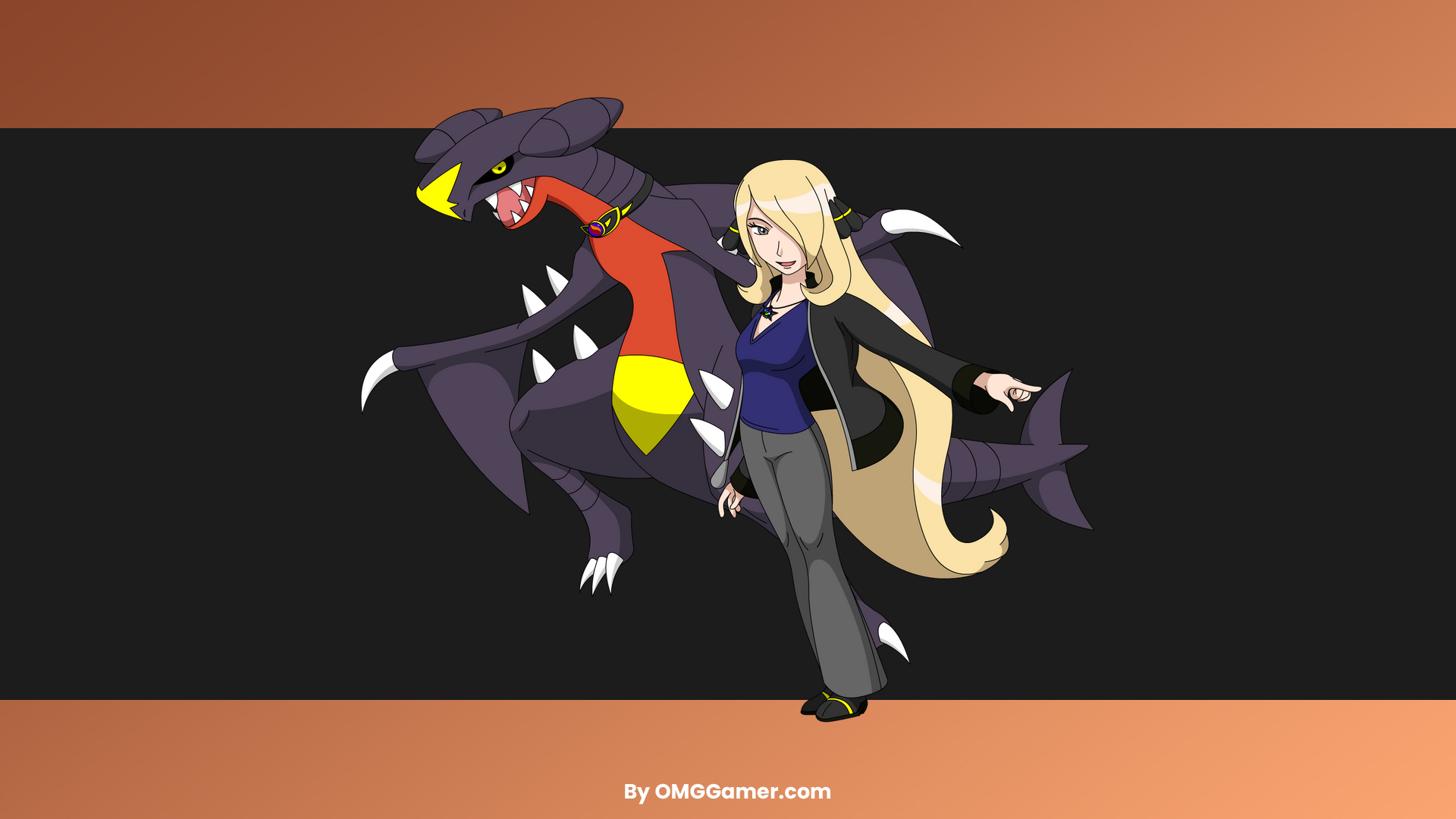 Cynthia and Mega Garchomp Cynthia and Mega Garchomp