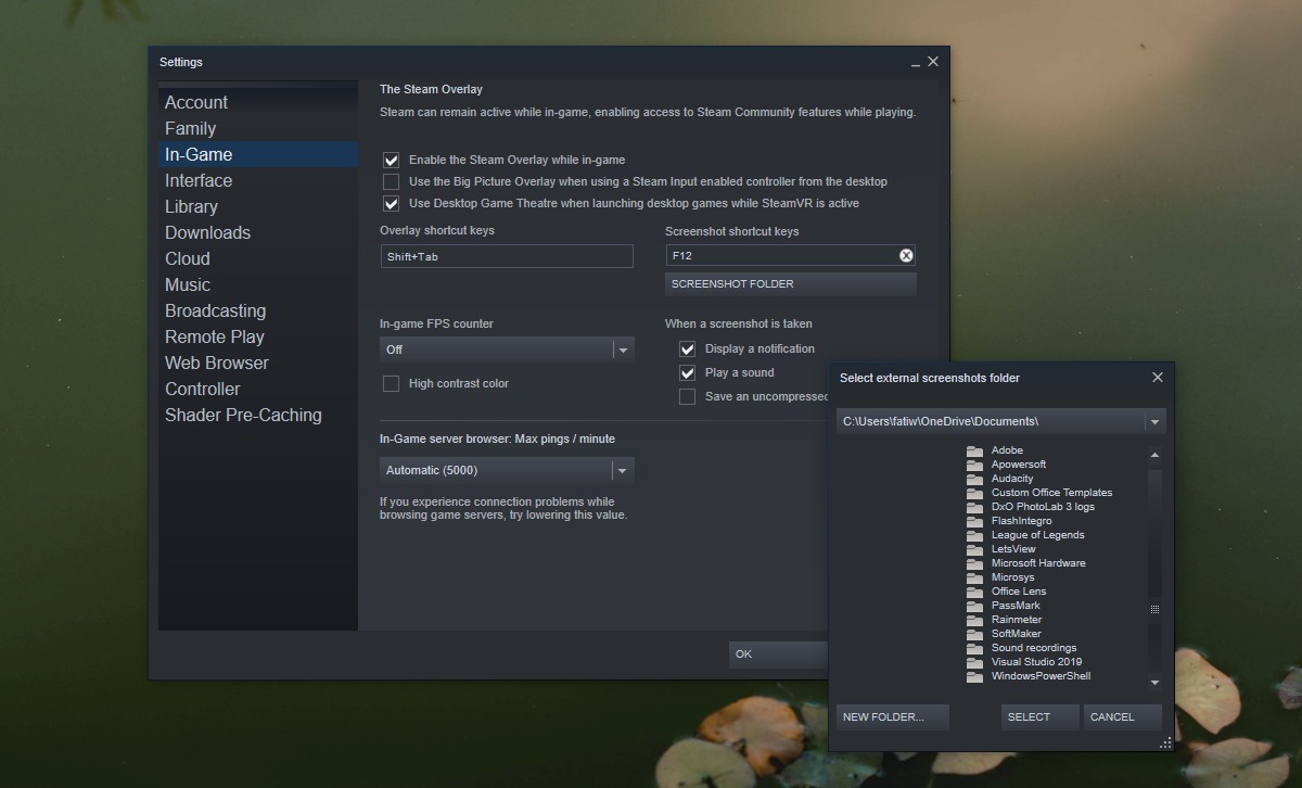 How to Change Default Steam Screenshots Folder? How to Change Default Steam Screenshots Folder?