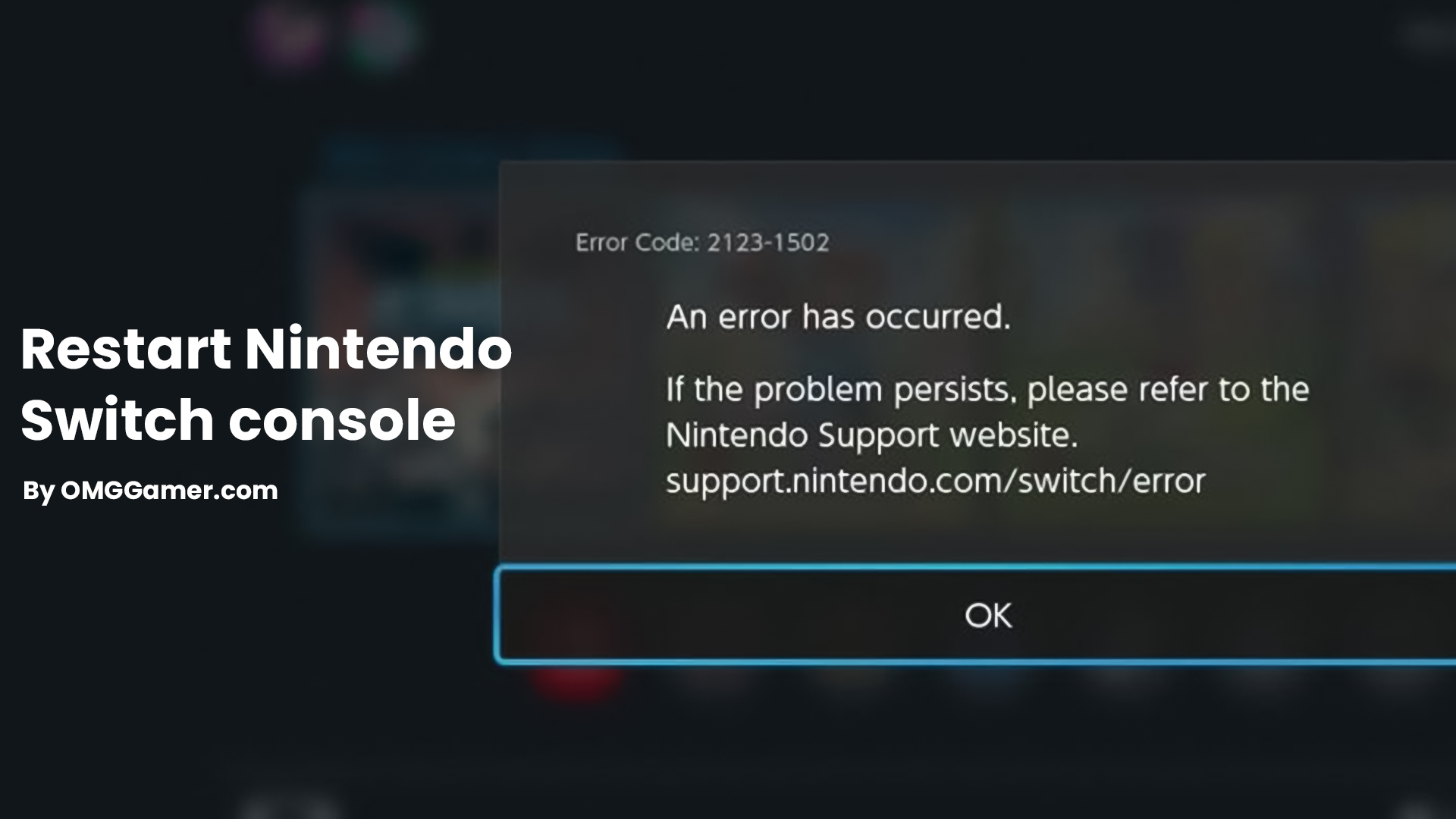 Restart Nintendo Switch console Restart Nintendo Switch console