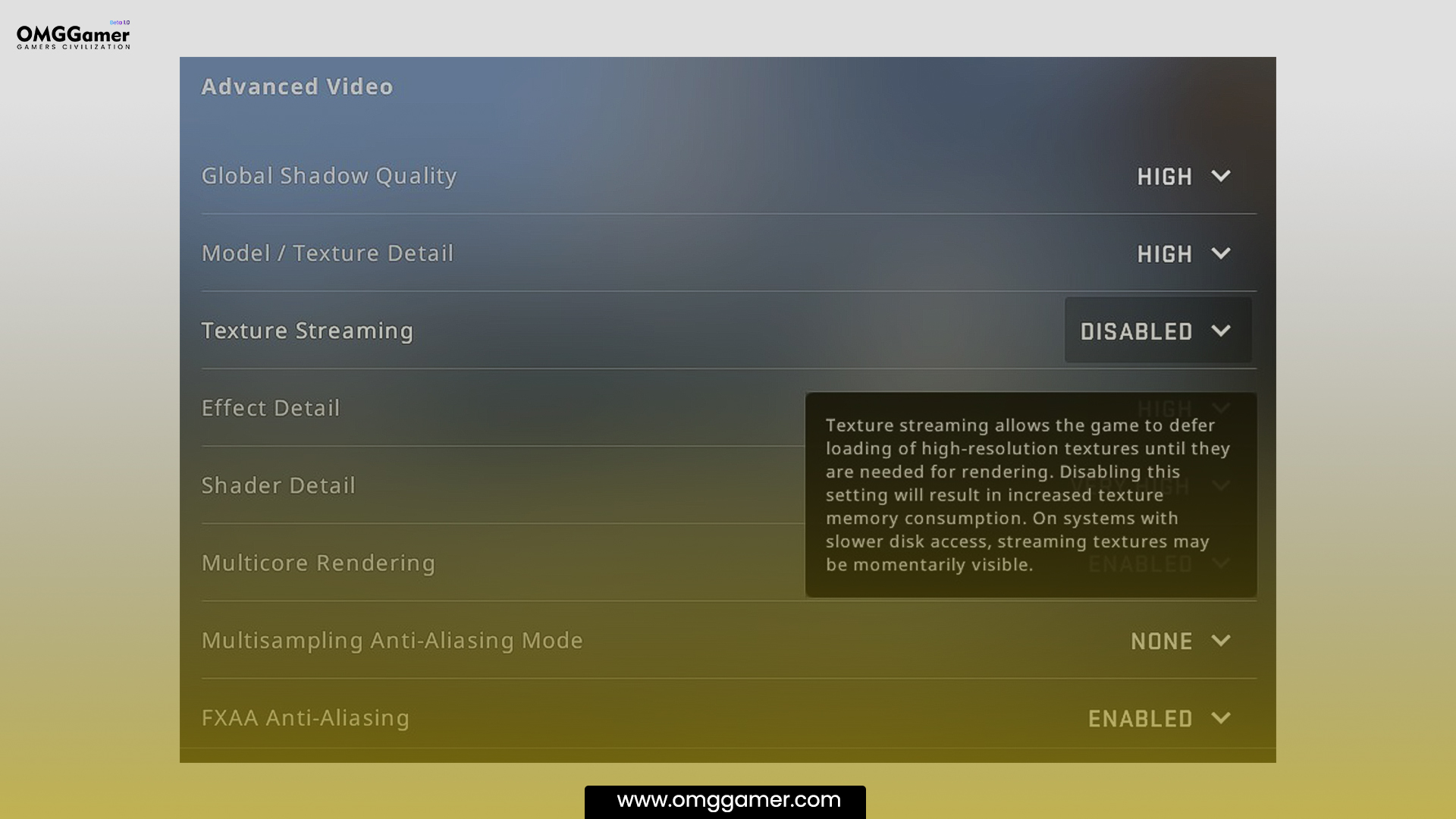 Turn Off On-Demand Texture Streaming Turn Off On-Demand Texture Streaming