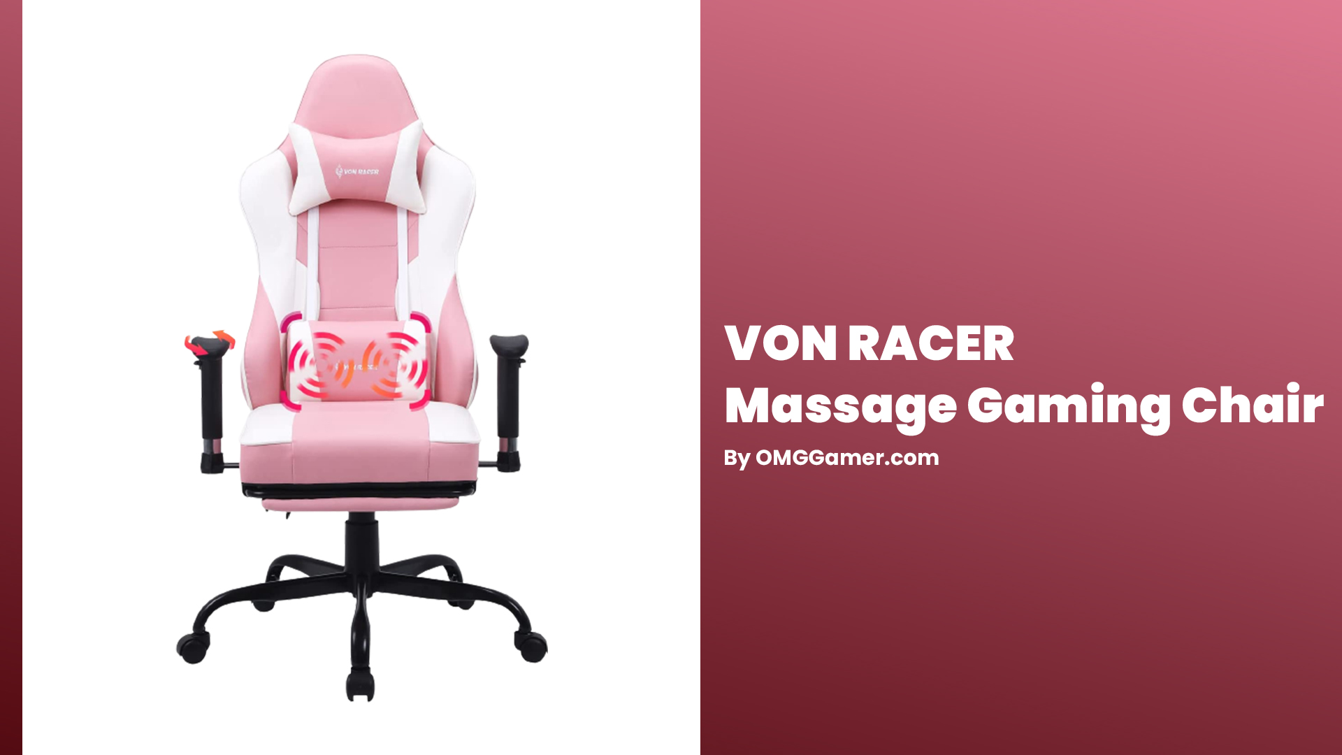VON RACER Massage: Pink Gaming Chair VON RACER Massage: Pink Gaming Chair