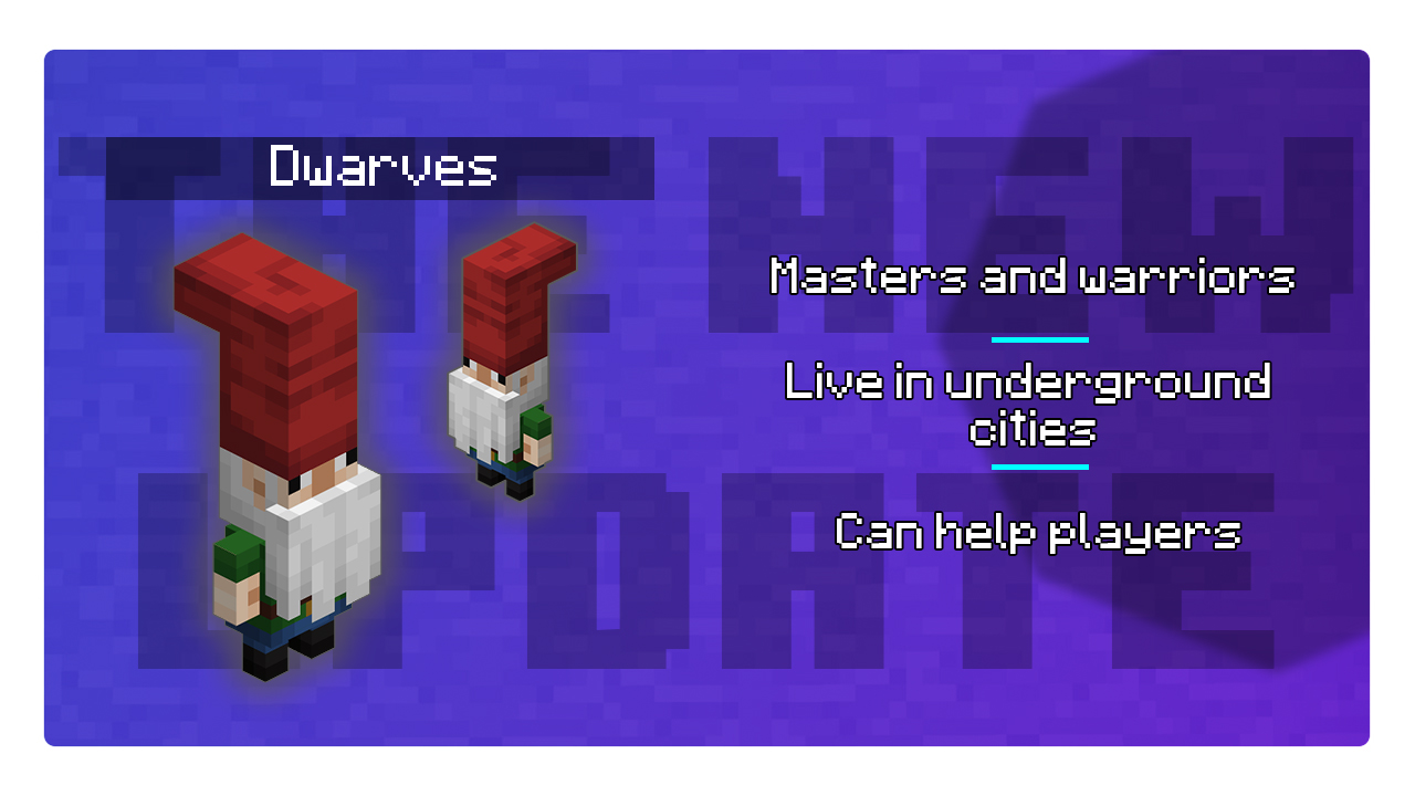 Download Minecraft Bedrock Edition 1.22.0, 1.22.10 and 1.22 android free (APK): New version 3 dwarves 1