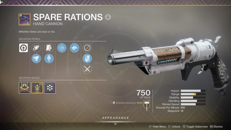 How to Get Destiny 2 Spare Rations Hand Cannon [Guide]